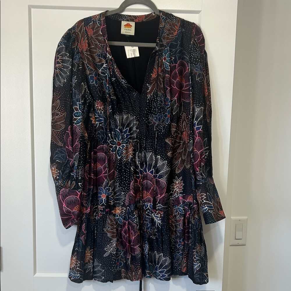 NWT farm Rio, long sleeve Floral dress size large